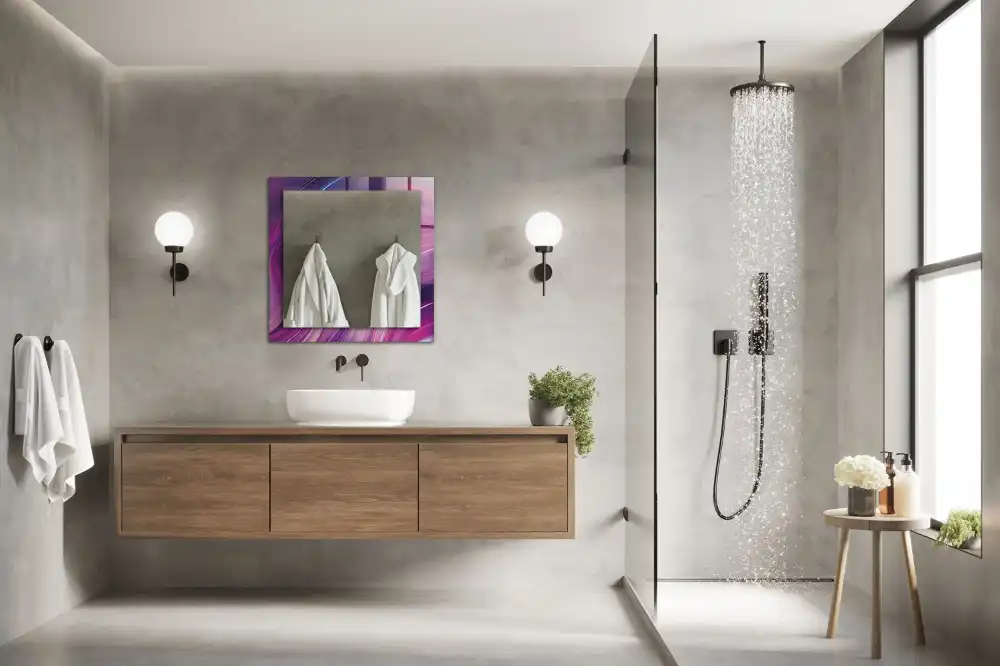 Obdĺžnikové ozdobné zrkadlo Abstraktné farebné vlny