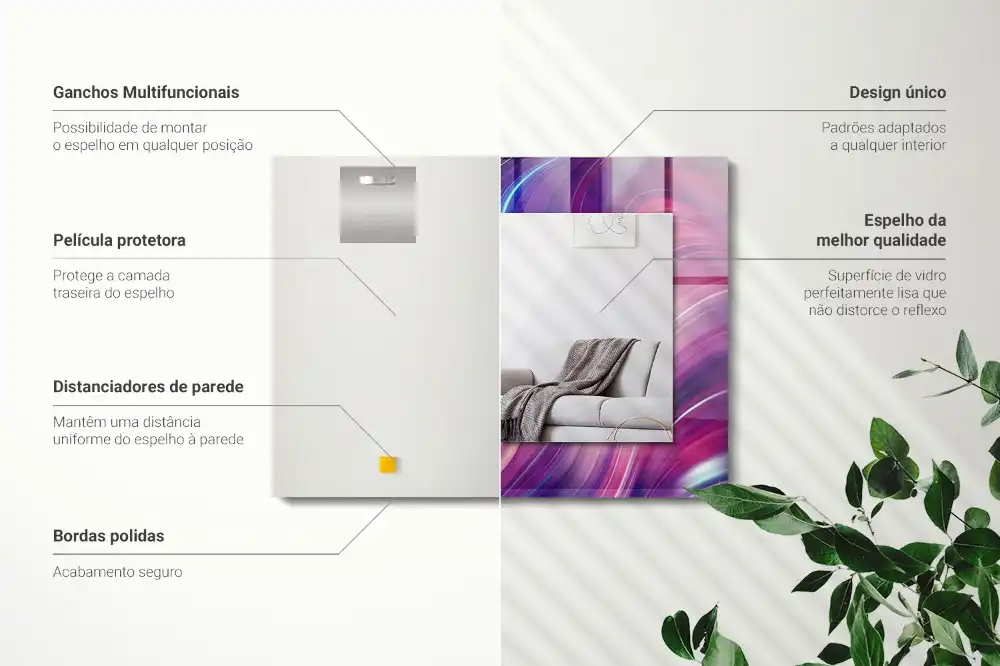 Obdĺžnikové ozdobné zrkadlo Abstraktné farebné vlny