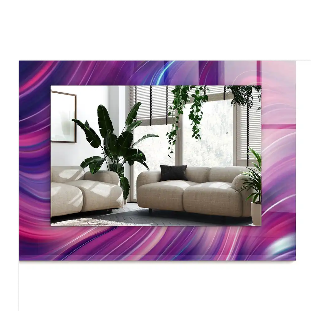 Obdĺžnikové ozdobné zrkadlo Abstraktné farebné vlny