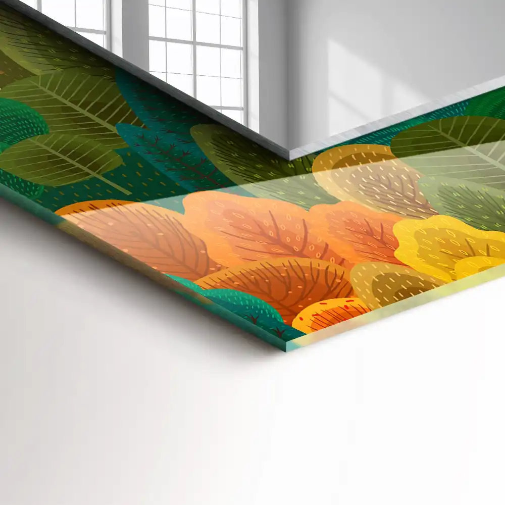 Obdĺžnikové zrkadlo s motívom Jesenné stromy