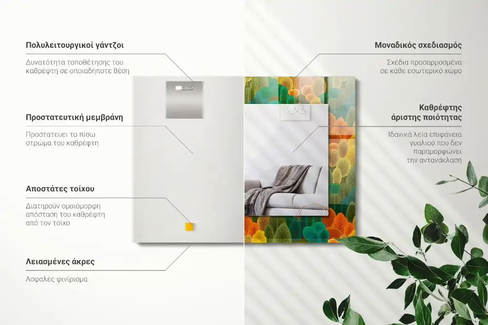 Obdĺžnikové zrkadlo s motívom Jesenné stromy