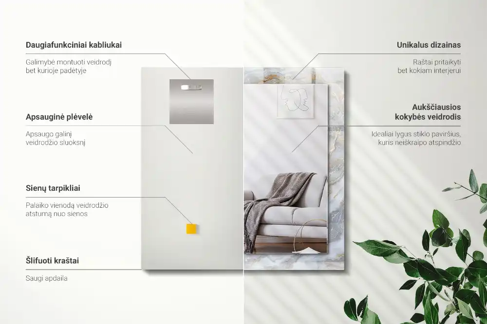 Obdĺžnikové ozdobné zrkadlo Mramorový vzor textúry