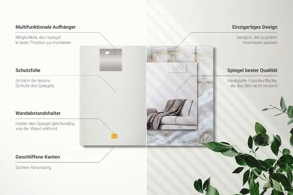 Obdĺžnikové ozdobné zrkadlo Mramorový vzor textúry