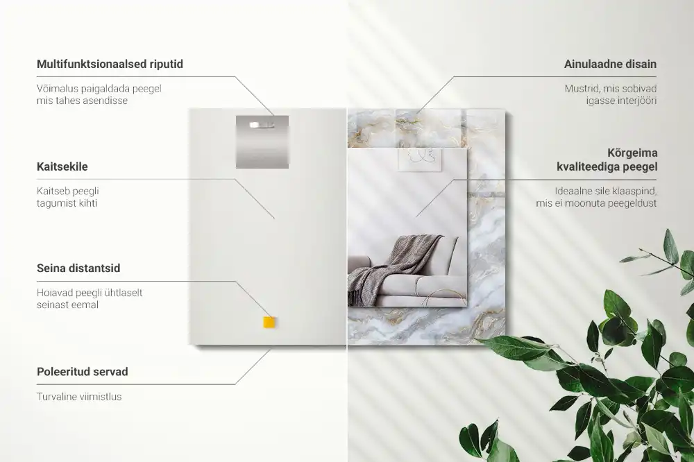 Obdĺžnikové ozdobné zrkadlo Mramorový vzor textúry