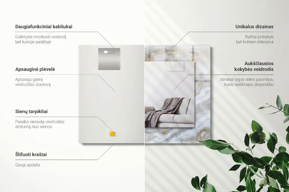 Obdĺžnikové ozdobné zrkadlo Mramorový vzor textúry