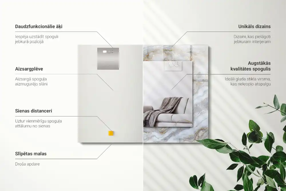 Obdĺžnikové ozdobné zrkadlo Mramorový vzor textúry