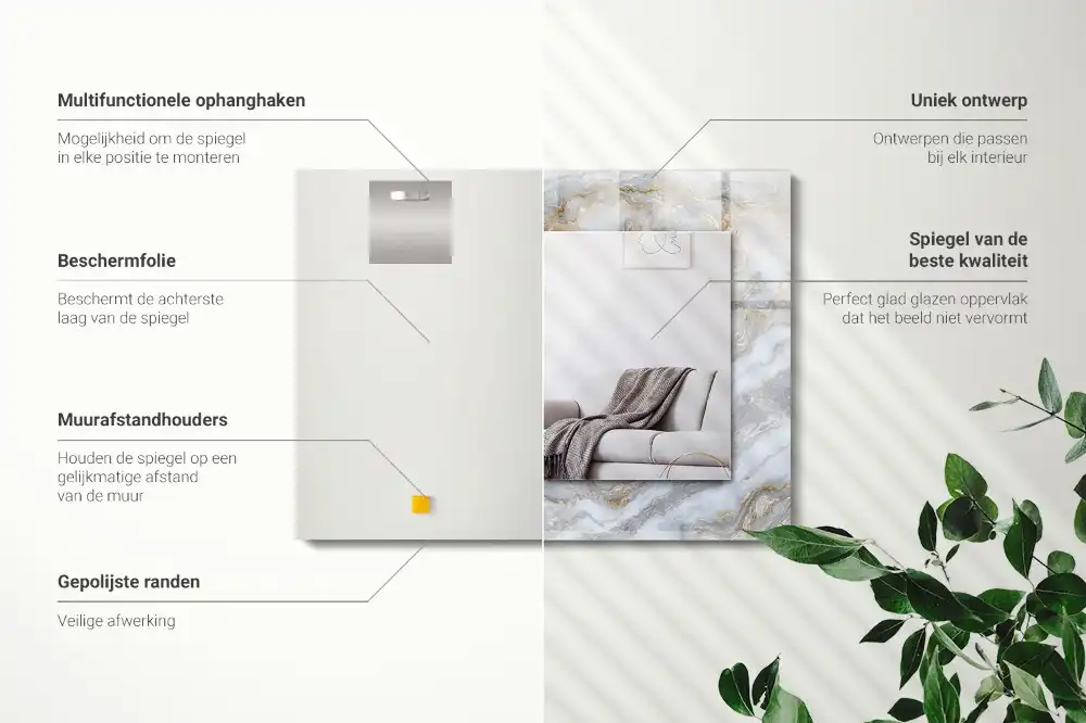 Obdĺžnikové ozdobné zrkadlo Mramorový vzor textúry