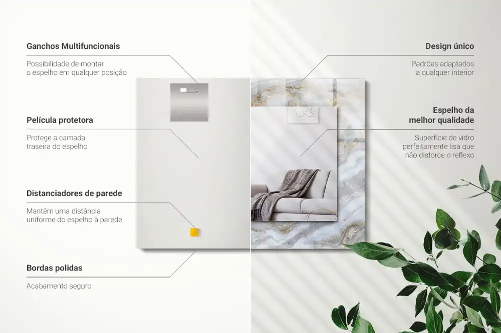 Obdĺžnikové ozdobné zrkadlo Mramorový vzor textúry