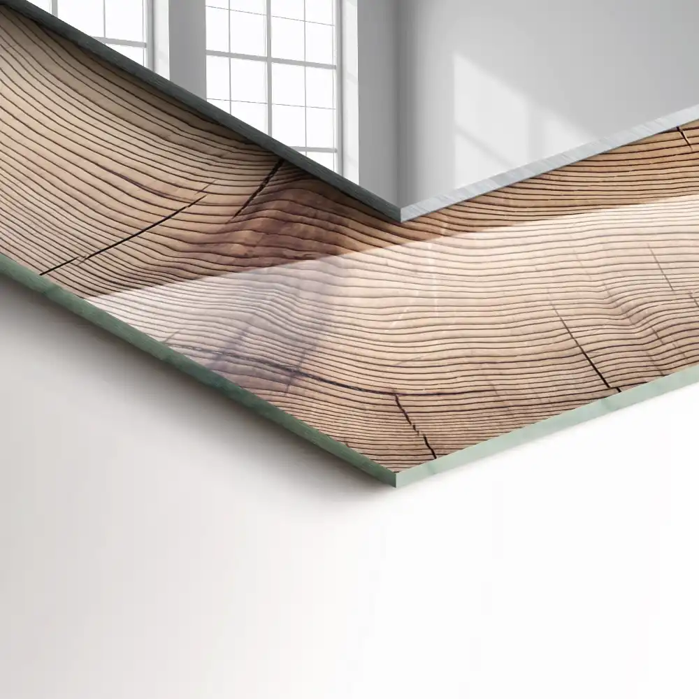 Obdĺžnikové ozdobné zrkadlo Priečny rez kmeňa stromu