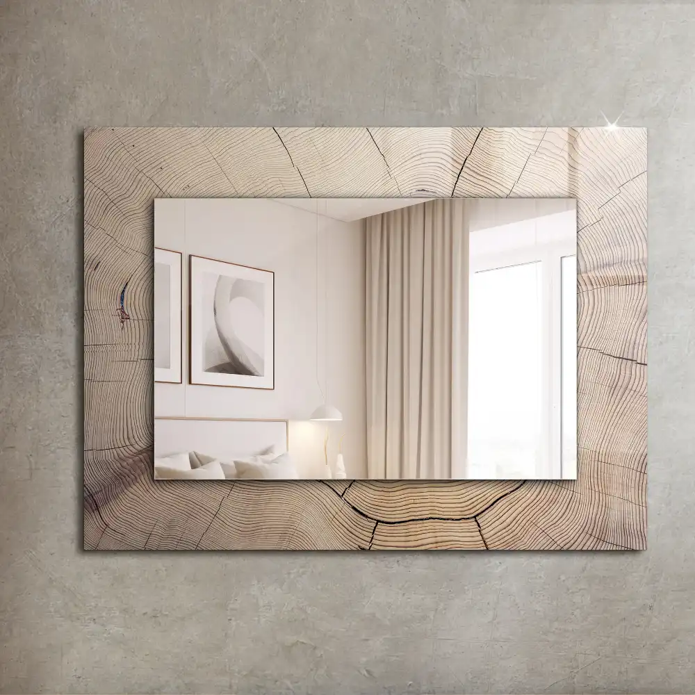 Obdĺžnikové ozdobné zrkadlo Priečny rez kmeňa stromu