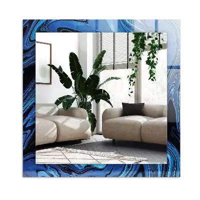 Obdĺžnikové dekoračné zrkadlo Abstraktný modrý vzor