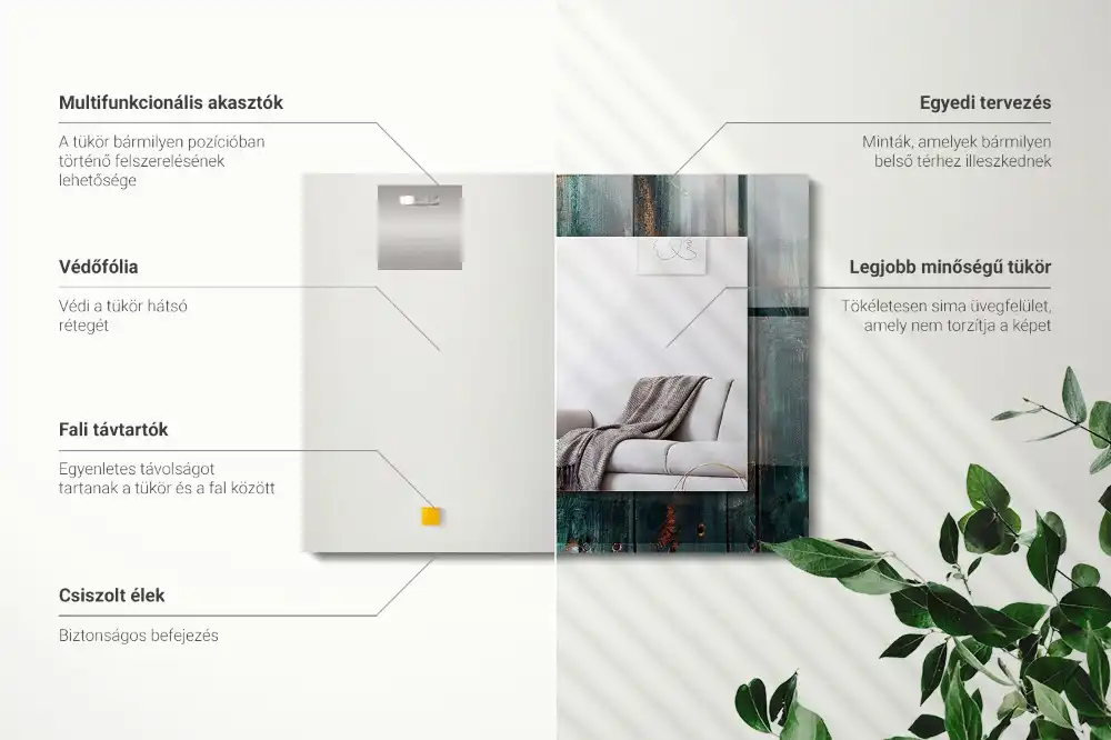 Obdĺžnikové zrkadlo s motívom Drevené zelené dosky