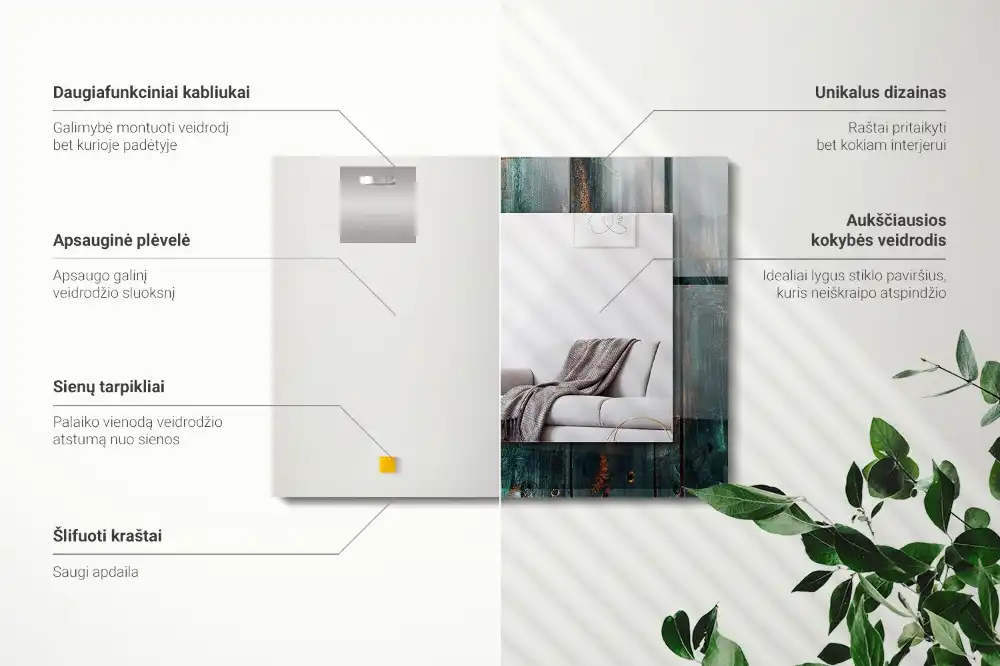 Obdĺžnikové zrkadlo s motívom Drevené zelené dosky