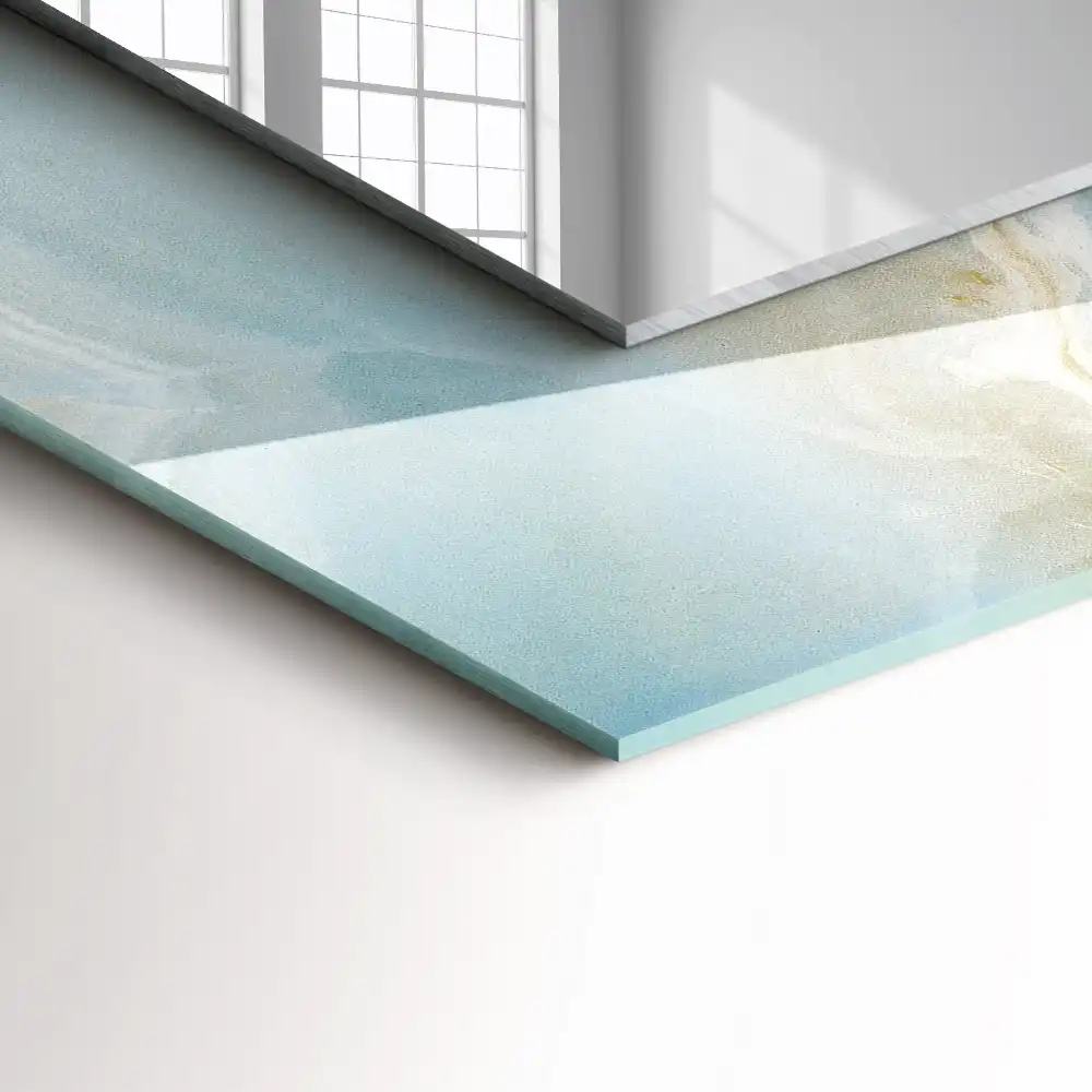 Obdĺžnikové zrkadlo s motívom Modrý ónyxový mramor