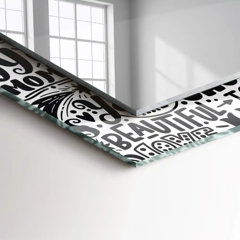 Obdĺžnikové zrkadlo s motívom Motivačné ručné písmo