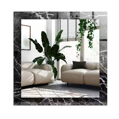 Obdĺžnikové dekoračné zrkadlo Čierny mramor