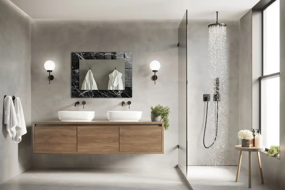 Obdĺžnikové dekoračné zrkadlo Čierny mramor