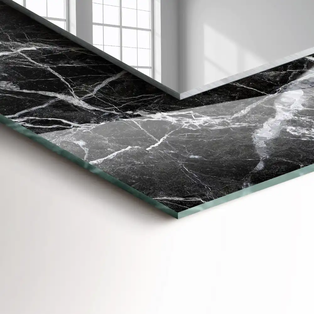 Obdĺžnikové dekoračné zrkadlo Čierny mramor