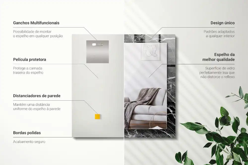 Obdĺžnikové dekoračné zrkadlo Čierny mramor