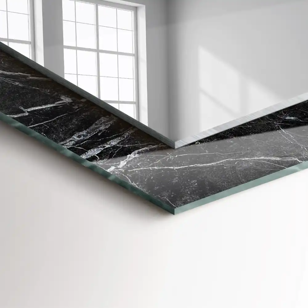 Obdĺžnikové dekoračné zrkadlo Čierny mramor