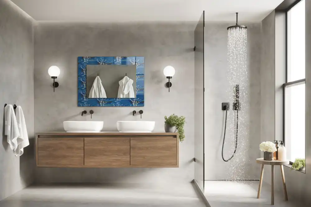 Obdĺžnikové zrkadlo s motívom Krajina stromov