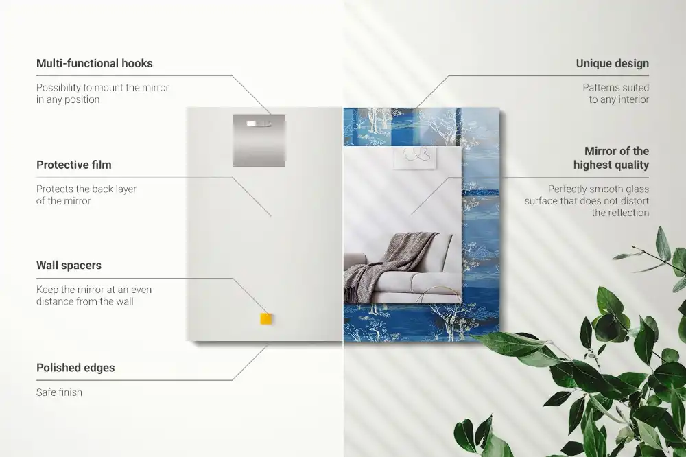 Obdĺžnikové zrkadlo s motívom Krajina stromov