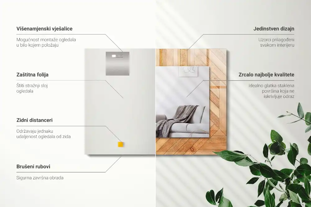 Obdĺžnikové ozdobné zrkadlo Drevené parkety