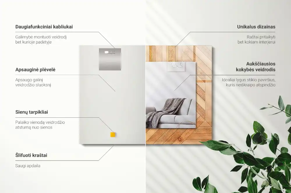 Obdĺžnikové ozdobné zrkadlo Drevené parkety