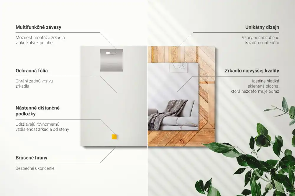 Obdĺžnikové ozdobné zrkadlo Drevené parkety