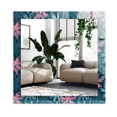 Obdĺžnikové zrkadlo s motívom palmy, farebný vzor