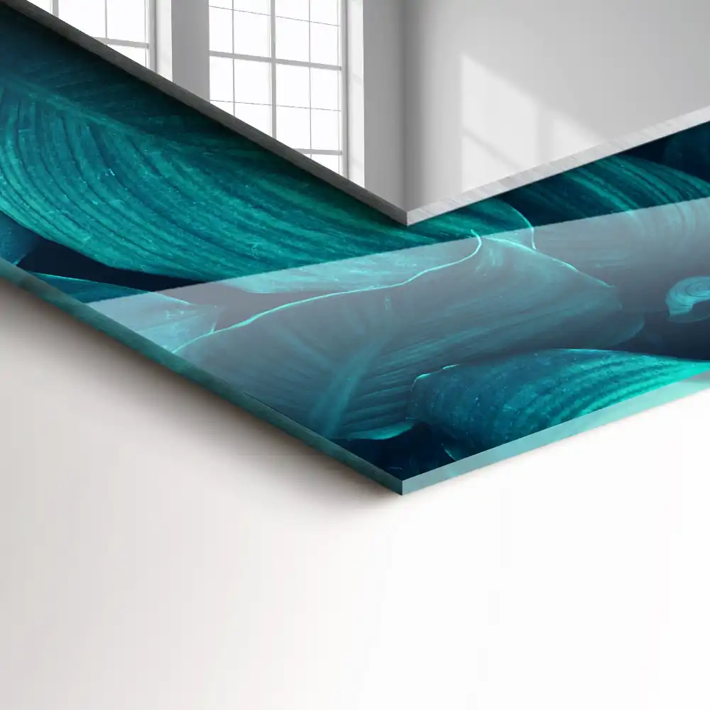 Obdĺžnikové dekoračné zrkadlo Zelené listy