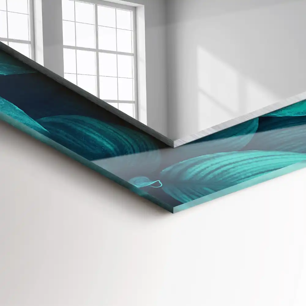 Obdĺžnikové dekoračné zrkadlo Zelené listy