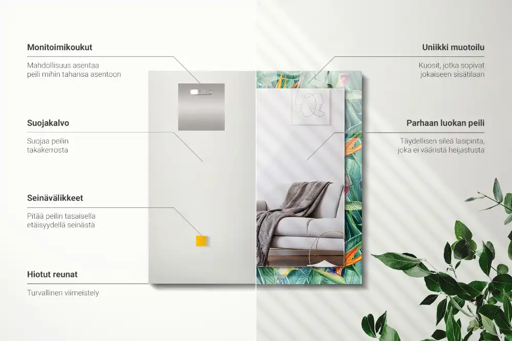 Obdĺžnikové ozdobné zrkadlo Kolibríky a kvety