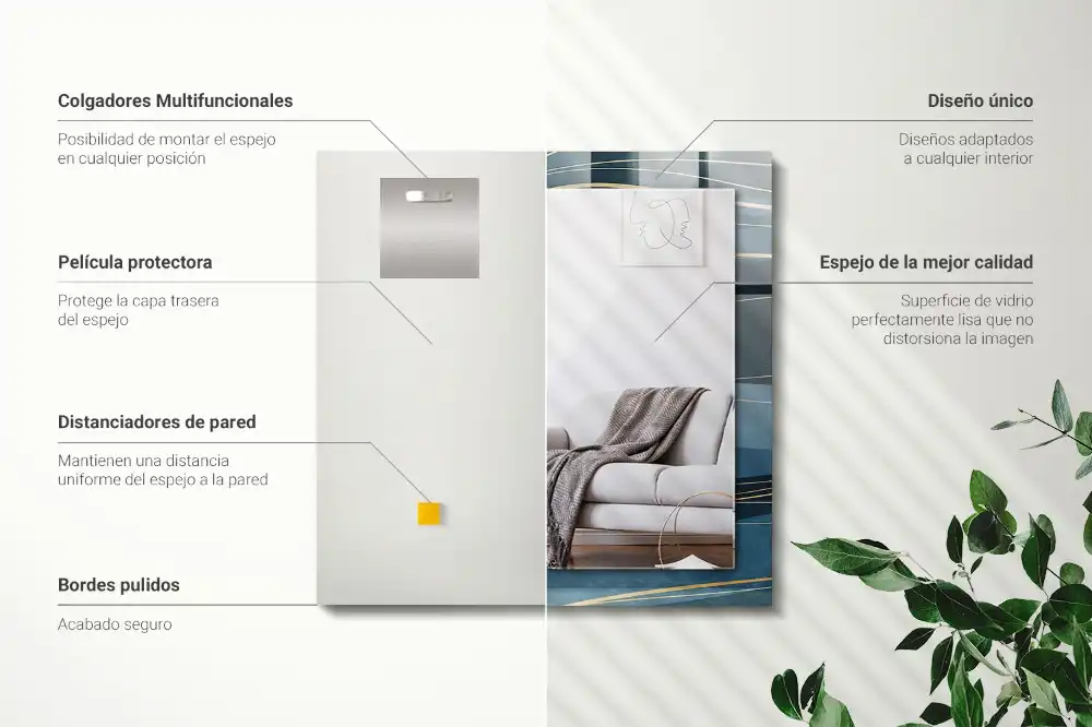 Obdĺžnikové ozdobné zrkadlo Abstraktné čiary