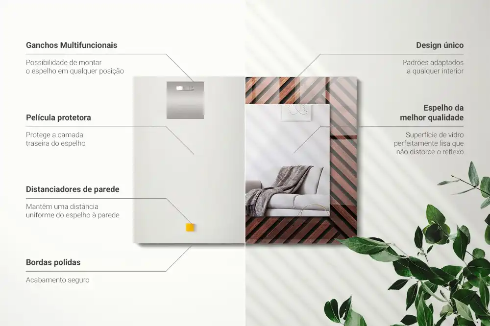 Obdĺžnikové dekoračné zrkadlo Drevené diagonálne lišty