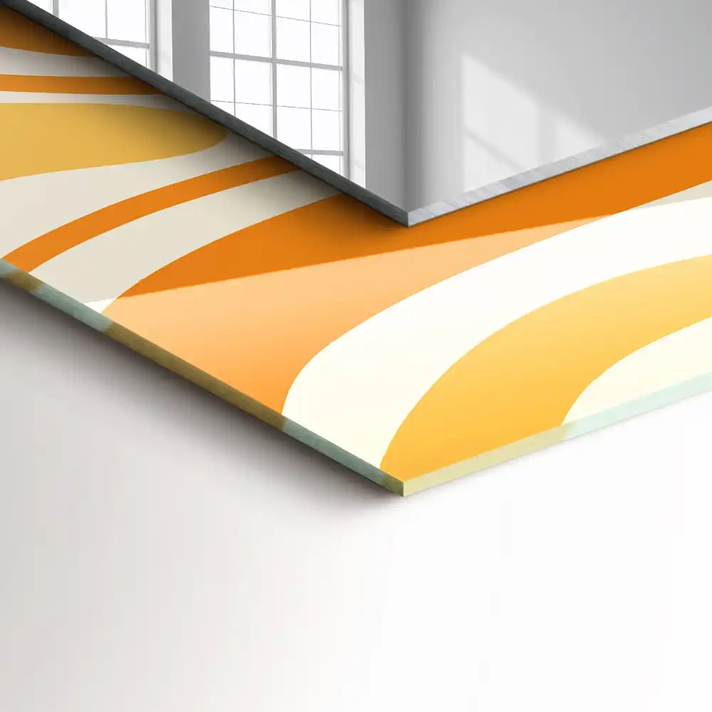 Obdĺžnikové zrkadlo s motívom Abstraktné oranžové vzory