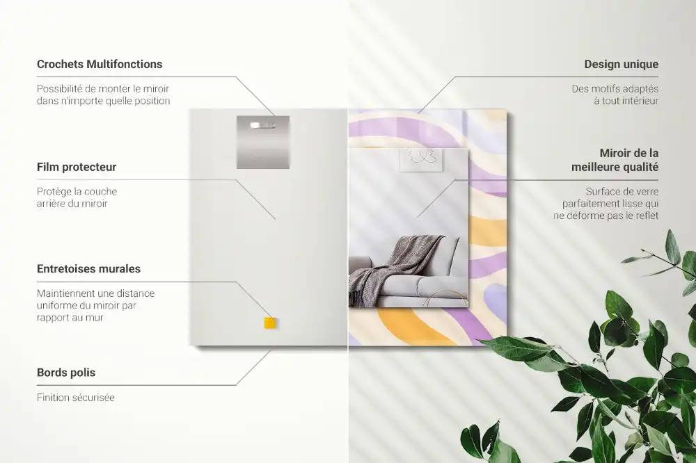 Obdĺžnikové ozdobné zrkadlo Abstraktné farebné vzory