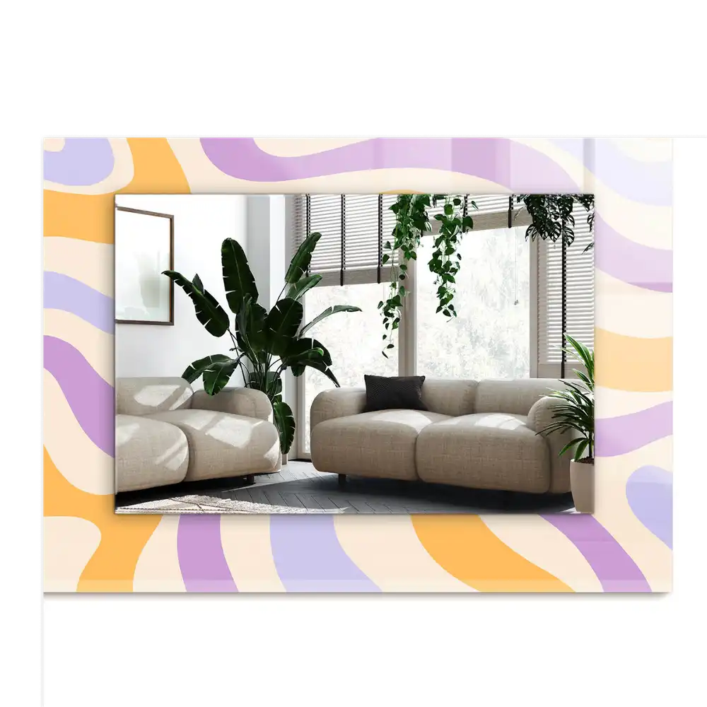 Obdĺžnikové ozdobné zrkadlo Abstraktné farebné vzory