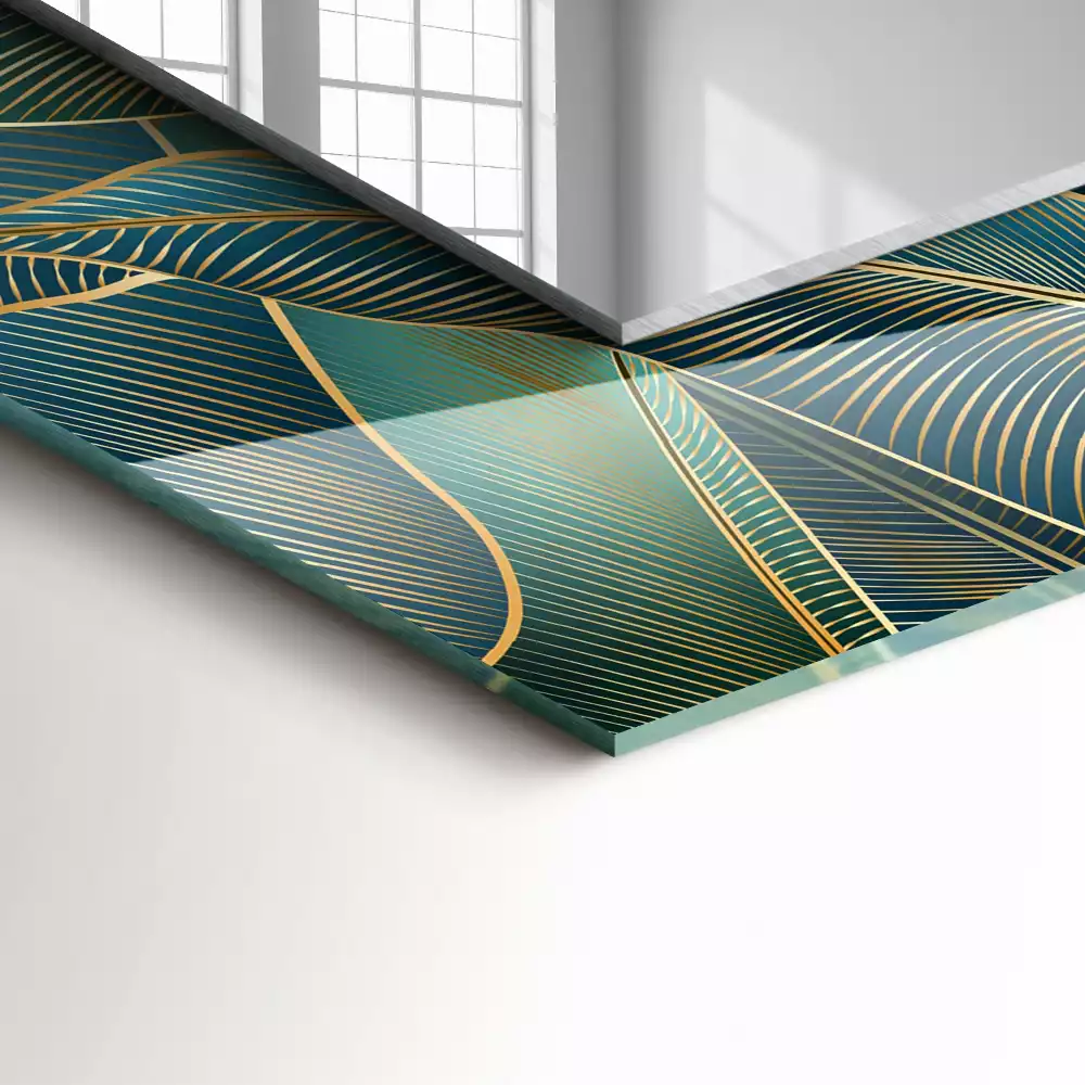 Obdĺžnikové dekoračné zrkadlo Listy čiary