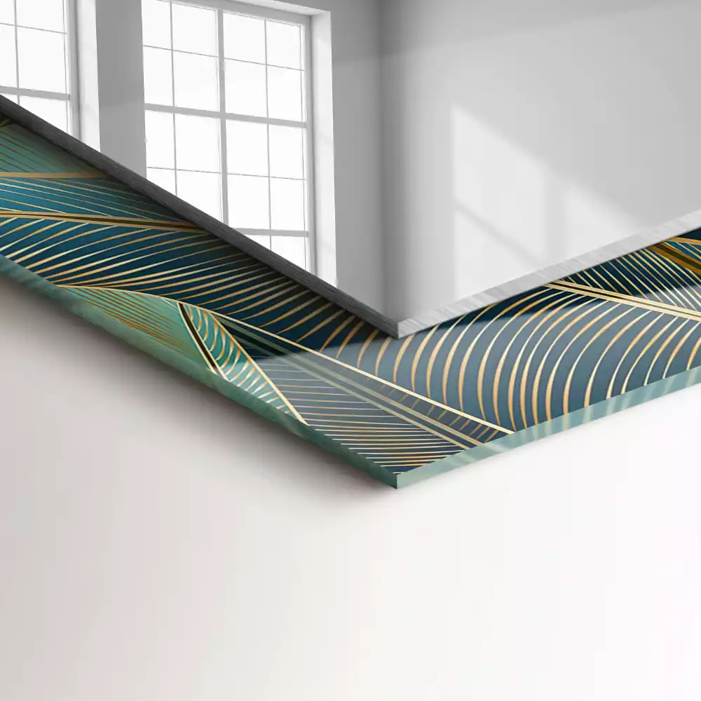 Obdĺžnikové dekoračné zrkadlo Listy čiary