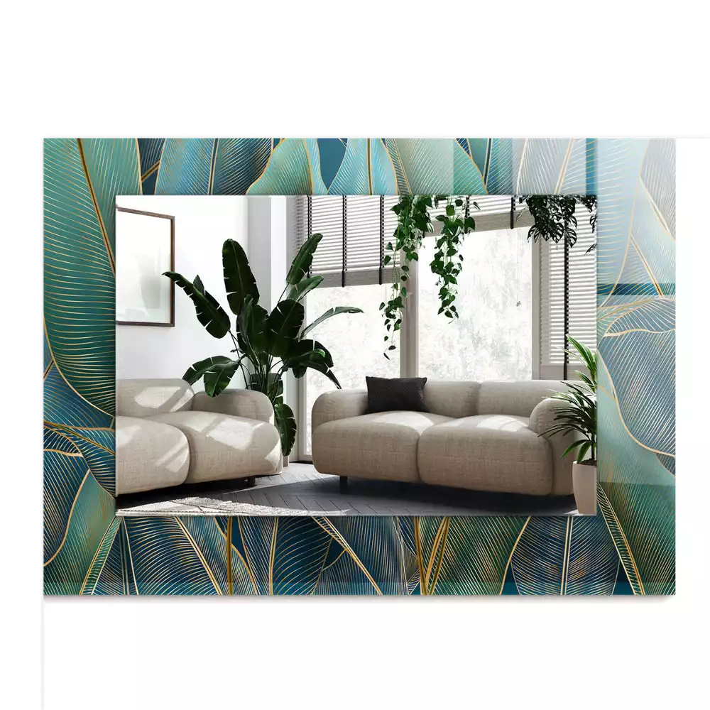 Obdĺžnikové dekoračné zrkadlo Listy čiary