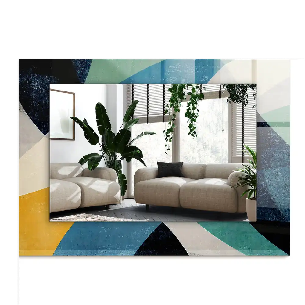 Obdĺžnikové zrkadlo s motívom Abstraktné farebné vzory