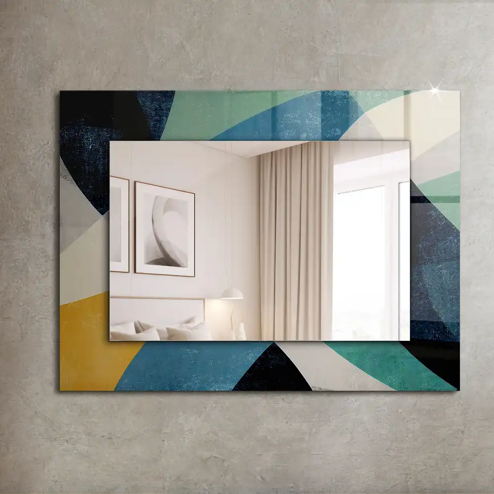 Obdĺžnikové zrkadlo s motívom Abstraktné farebné vzory