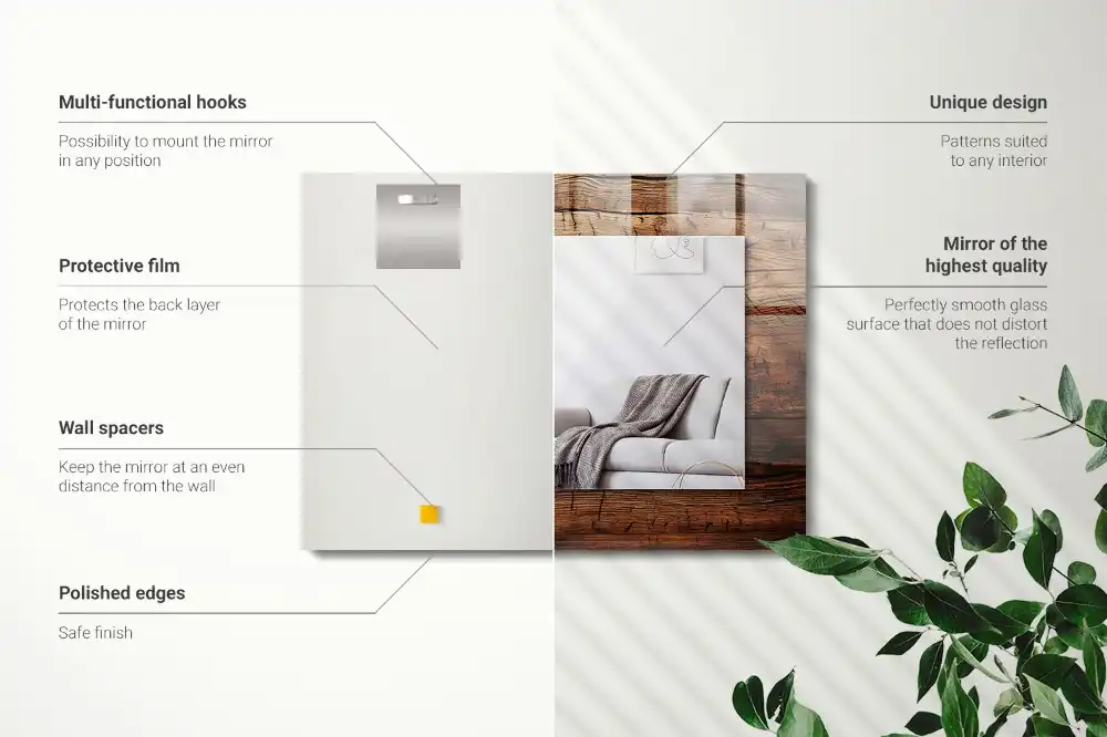 Obdĺžnikové dekoračné zrkadlo Textúra drevenej dosky