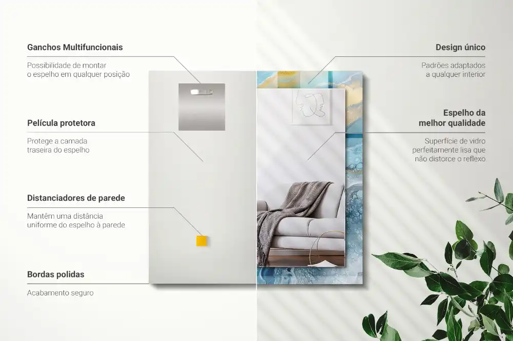 Obdĺžnikové zrkadlo s motívom Abstraktná mramorová živica