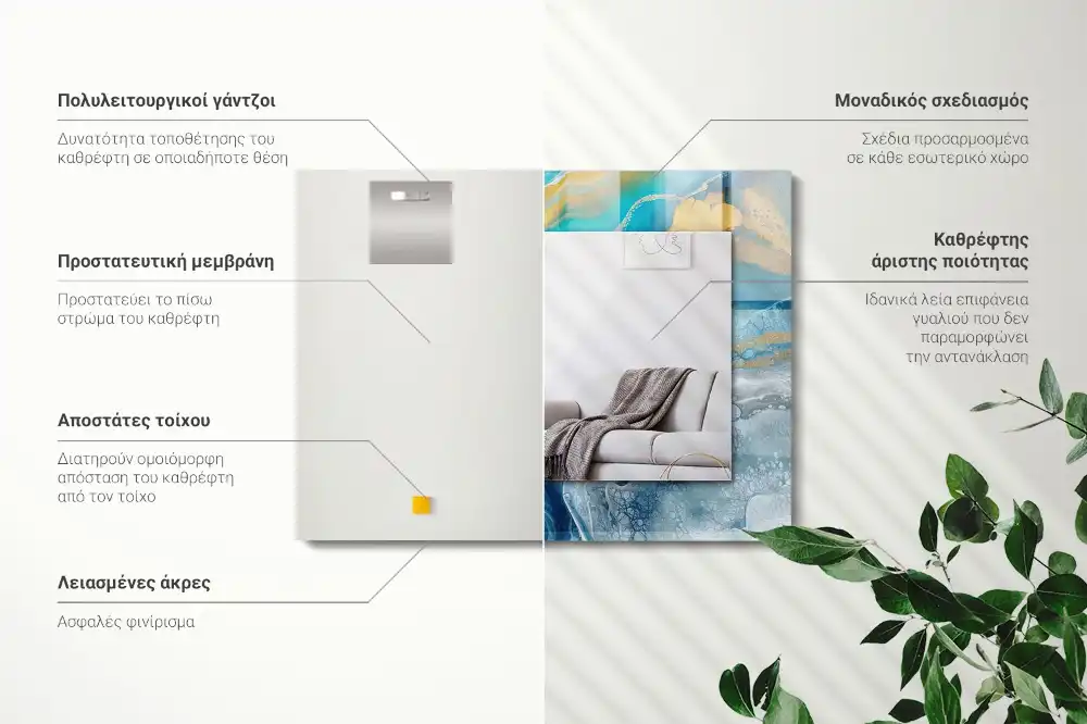 Obdĺžnikové zrkadlo s motívom Abstraktná mramorová živica