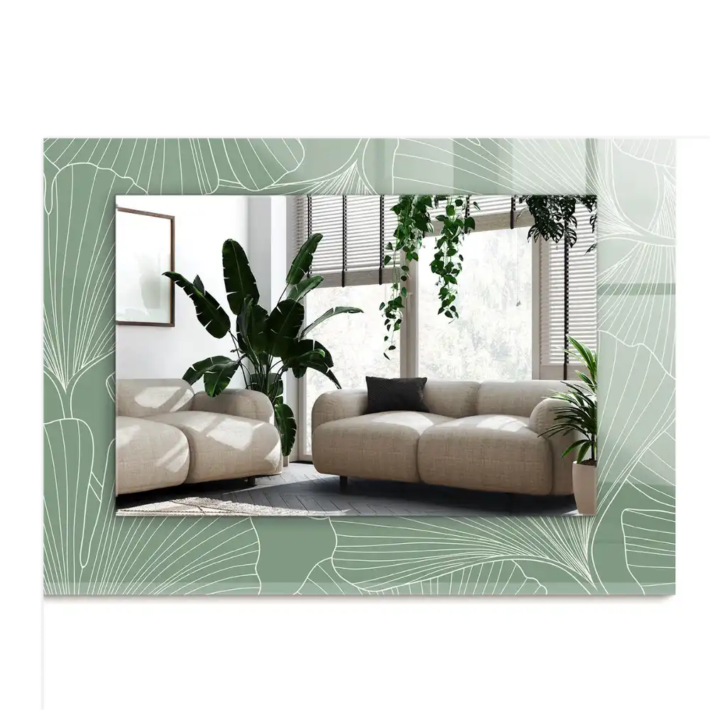 Obdĺžnikové ozdobné zrkadlo Listy ginkga