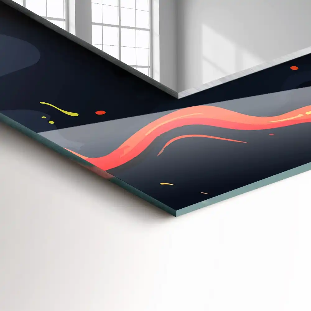 Obdĺžnikové dekoračné zrkadlo Sopečná láva