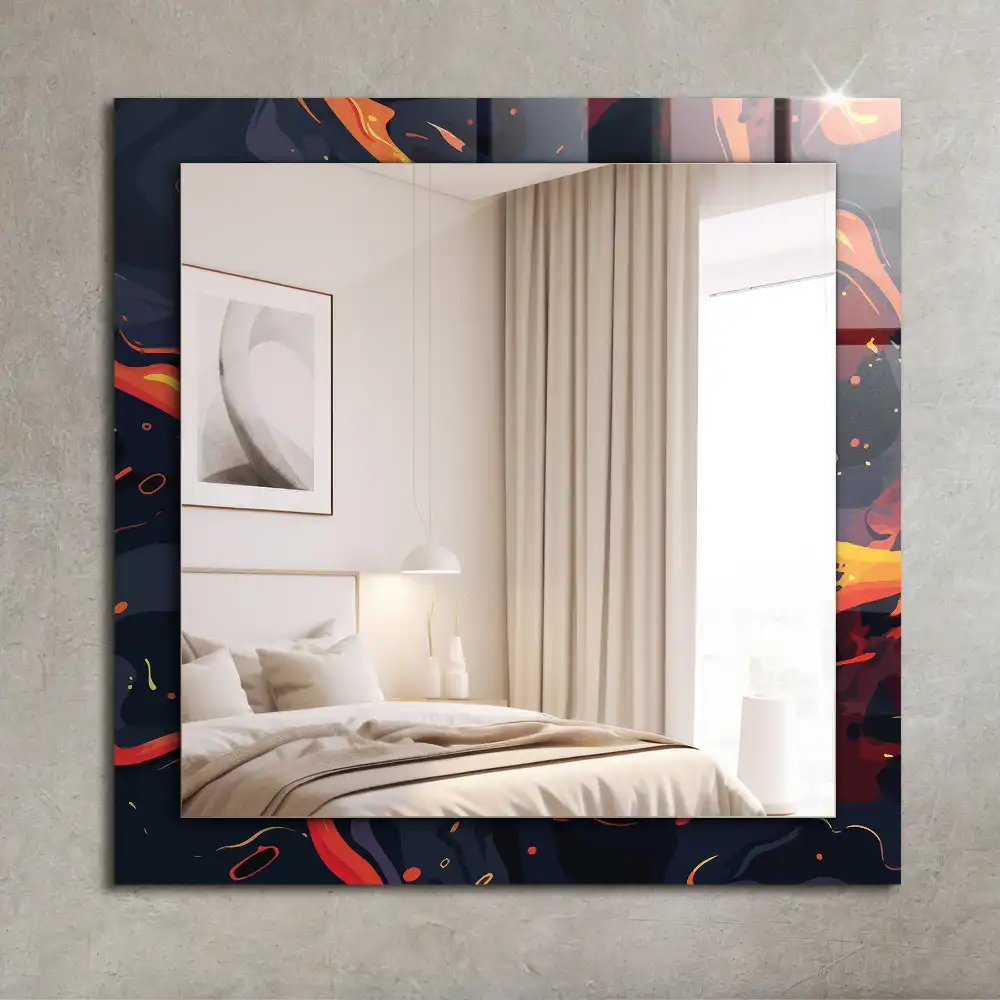 Obdĺžnikové dekoračné zrkadlo Sopečná láva