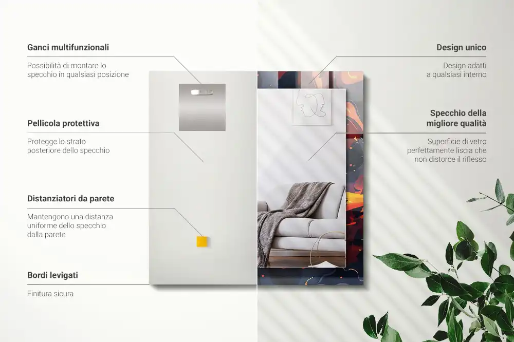 Obdĺžnikové dekoračné zrkadlo Sopečná láva